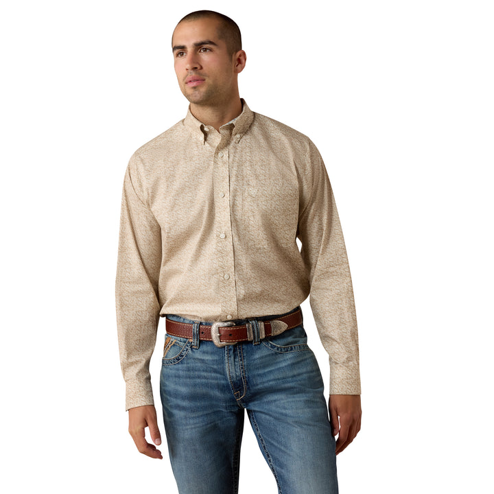 Ariat Mens Tan Wrinkle Free Bartlet Classic Fit Shirt