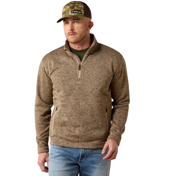 Ariat Mens Tan Caldwell 1/4 Zip Sweater