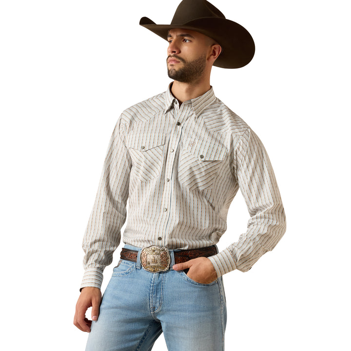 Ariat Mens Wrinkle Free Burnard Classic Fit Snap Shirt