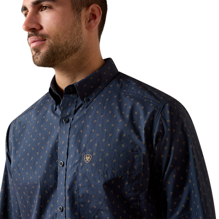 Ariat Mens Navy Canyon Classic Fit Long Sleeve Shirt