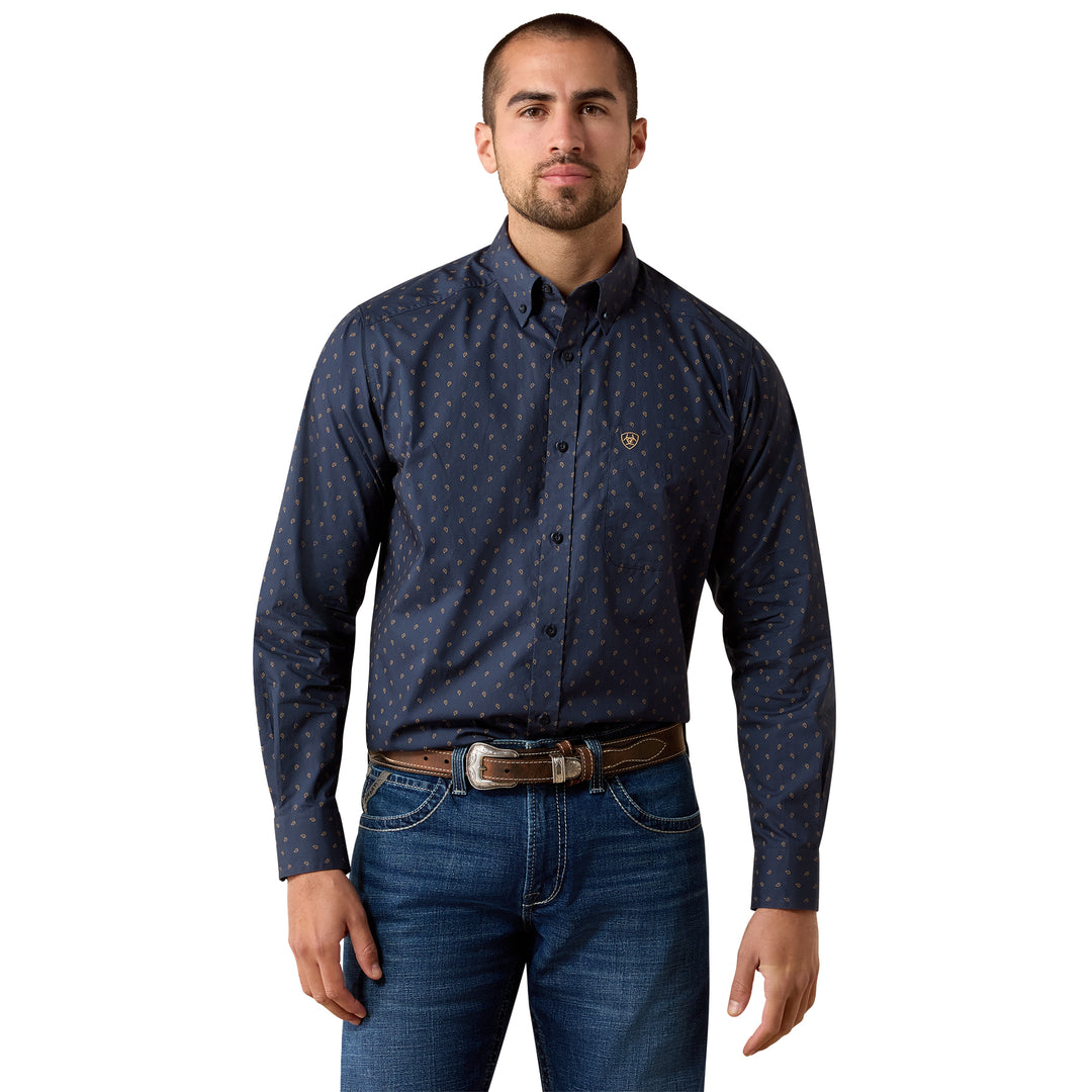 Ariat Mens Navy Canyon Classic Fit Long Sleeve Shirt