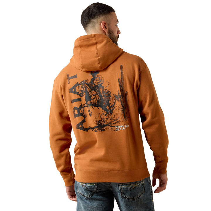 Ariat Mens Orange Cowboy Tough Hoodie