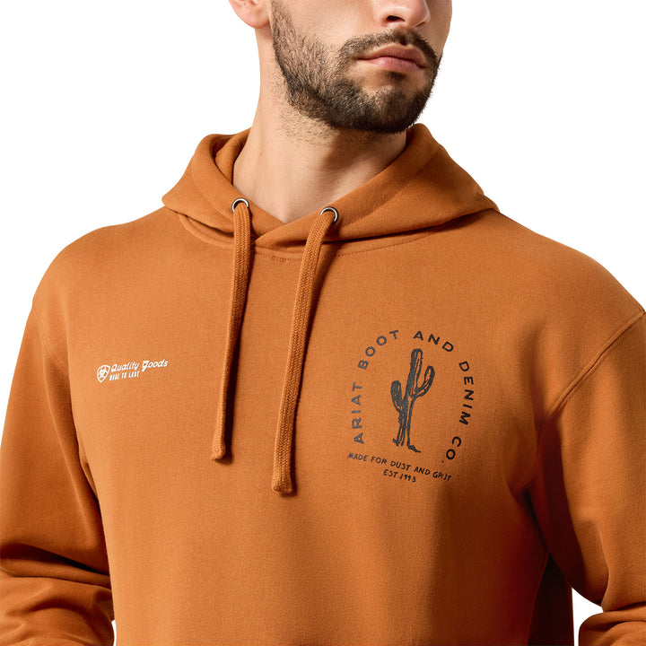 Ariat Mens Orange Cowboy Tough Hoodie