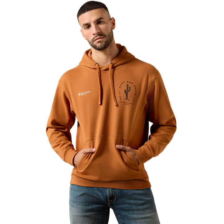 Ariat Mens Orange Cowboy Tough Hoodie