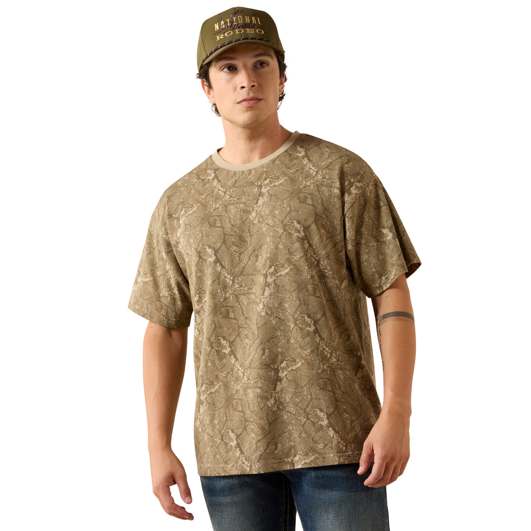 Ariat Mens All Over Print Camo ToughStock Boxy T-Shirt