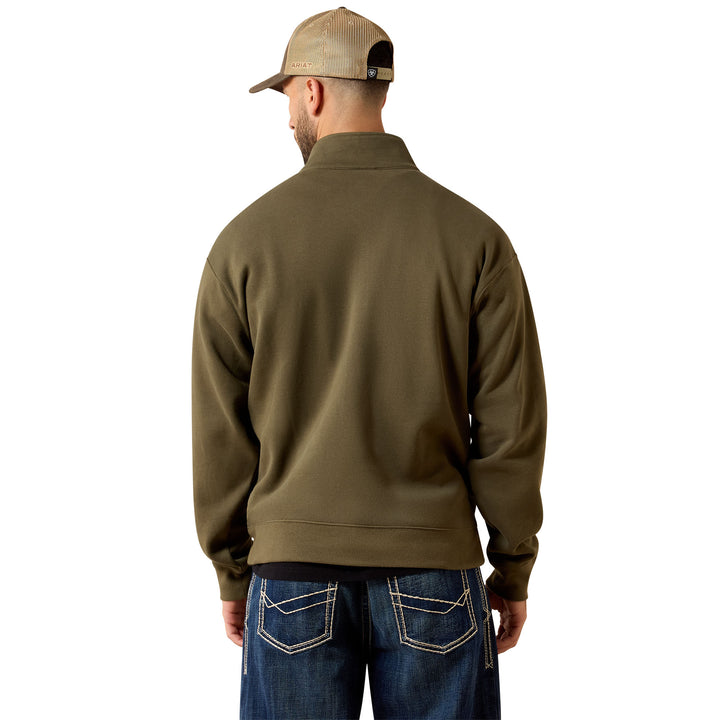 Ariat Mens Green 1/4 Zip Sweatshirt