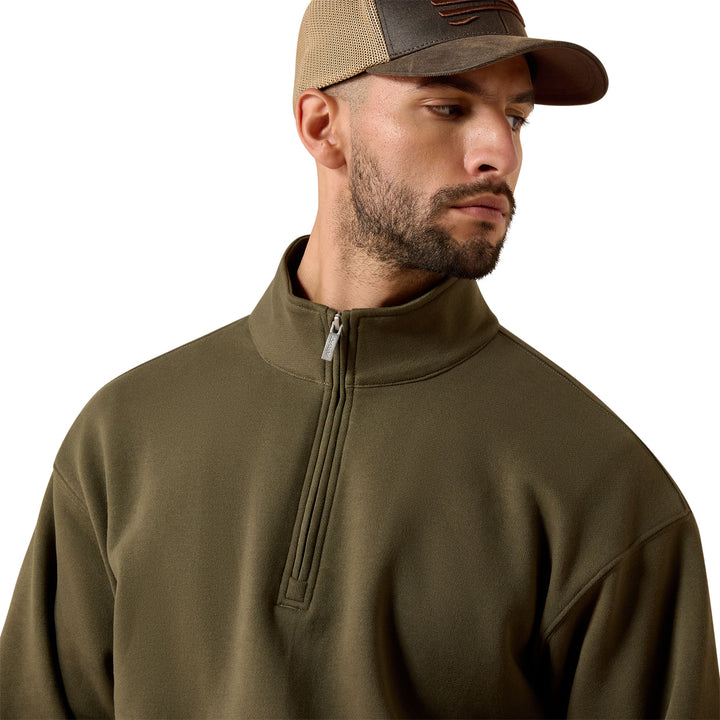 Ariat Mens Green 1/4 Zip Sweatshirt