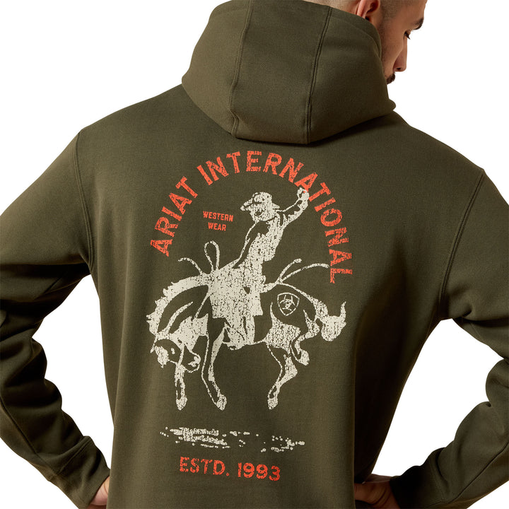 Ariat Mens Green International Rodeo Hoodie