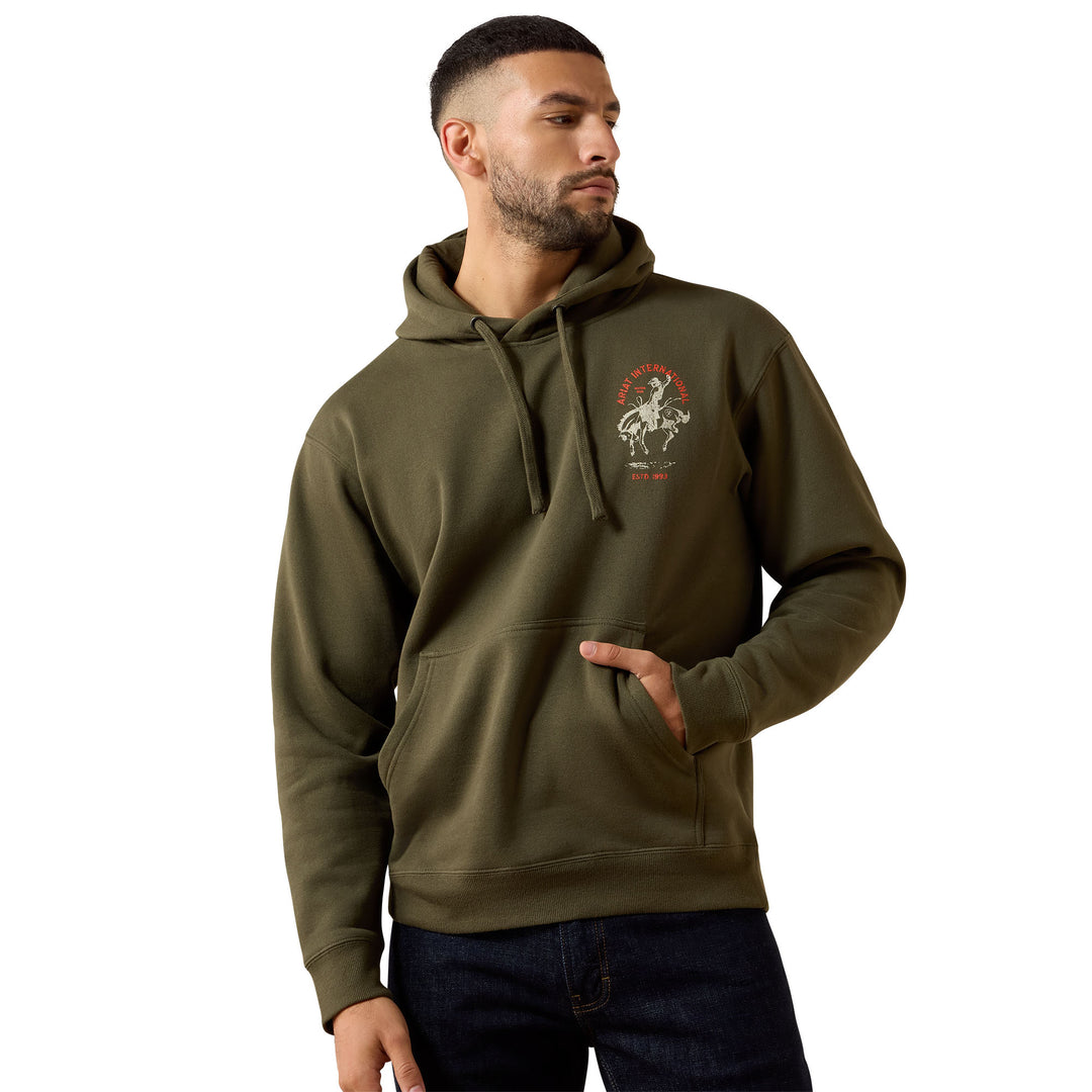 Ariat Mens Green International Rodeo Hoodie