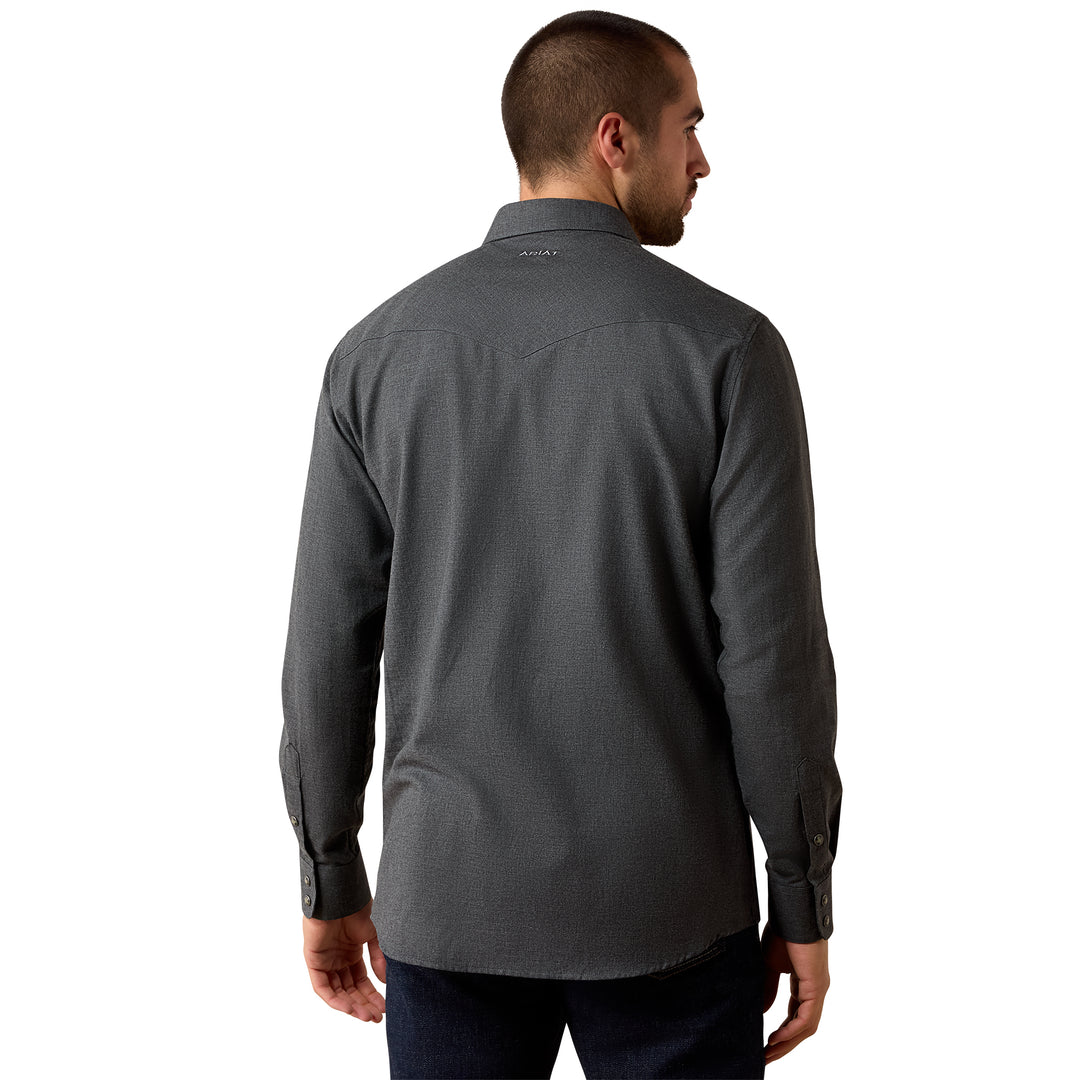 Ariat Mens Charcoal Solid Twill Fitted Shirt