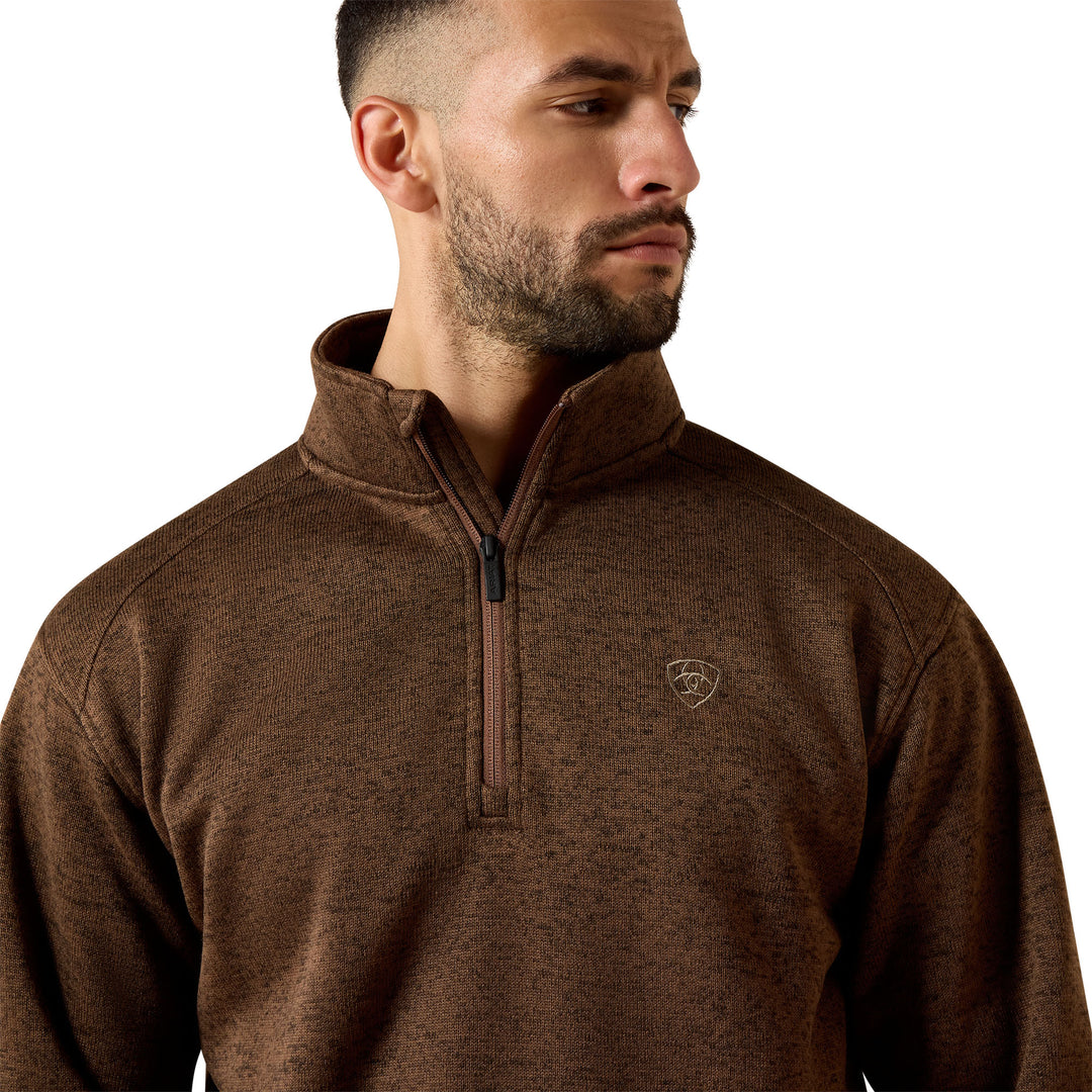 Ariat Mens Brown 1/4 Zip Sweater