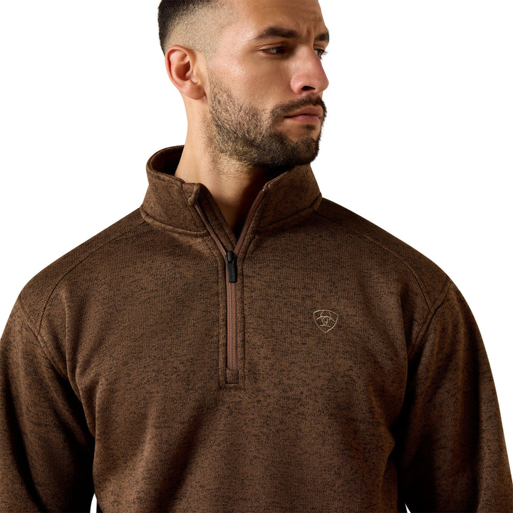 Ariat Mens Brown 1/4 Zip Sweater