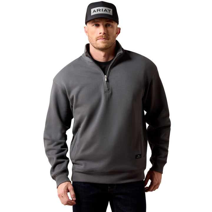 Ariat Mens Grey 1/4 Zip Sweatshirt