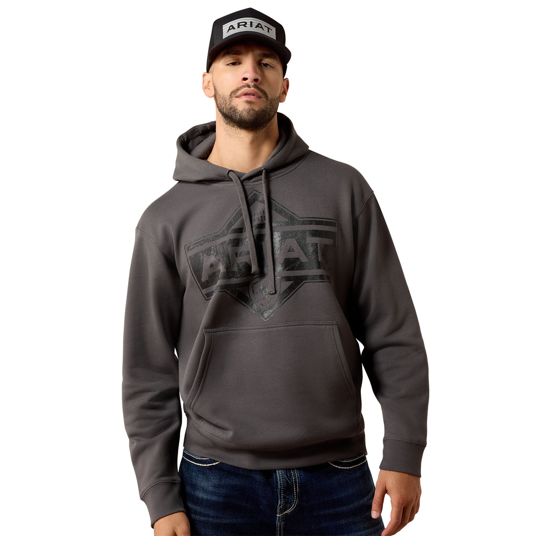 Ariat Mens Grey Logo Hoodie