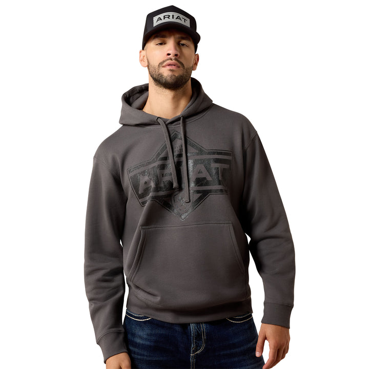 Ariat Mens Grey Logo Hoodie