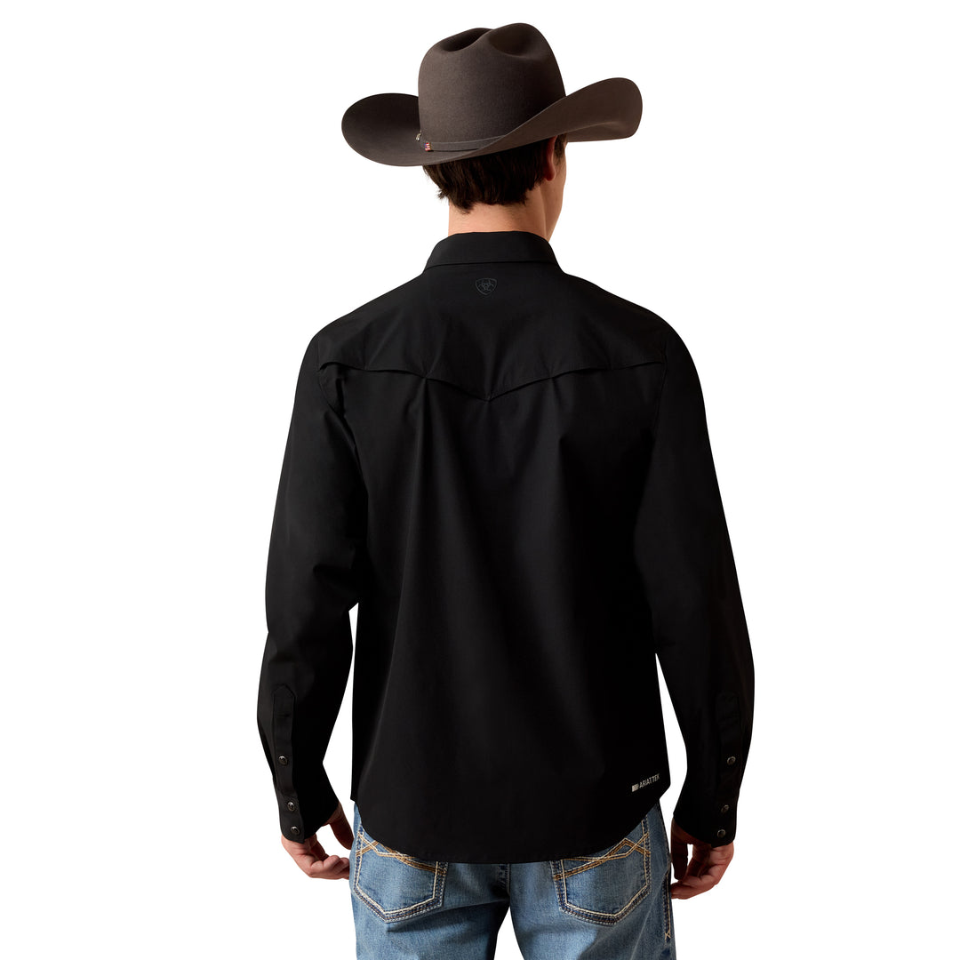 Ariat Mens Black Ventek Fitted Long Sleeve Shirt