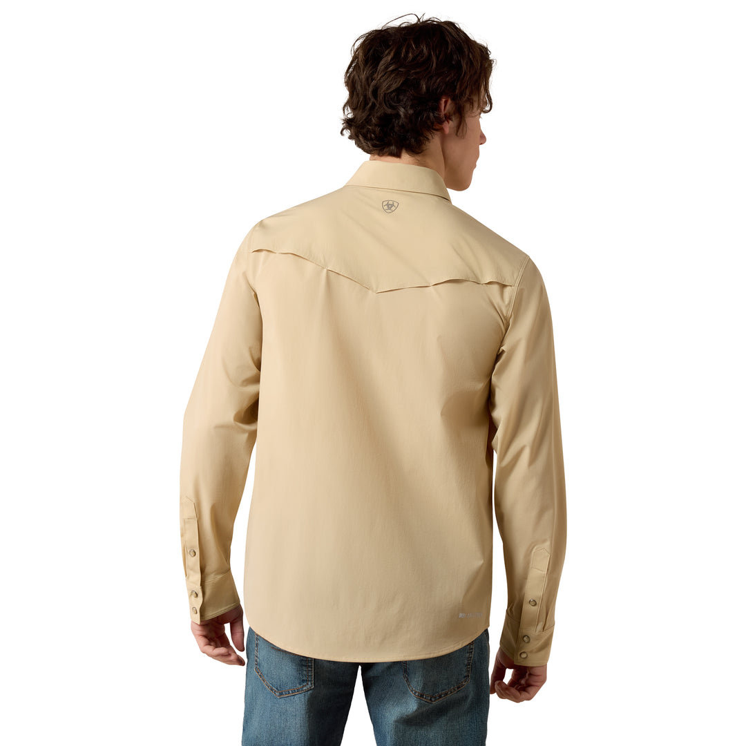 Ariat Mens Tan Ventek Fitted Long Sleeve Shirt
