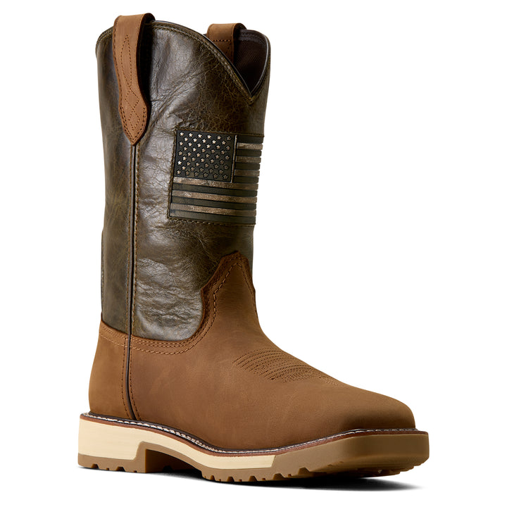 Ariat Mens Activator Patriot Wide Square Toe Steel Toe Work Boots