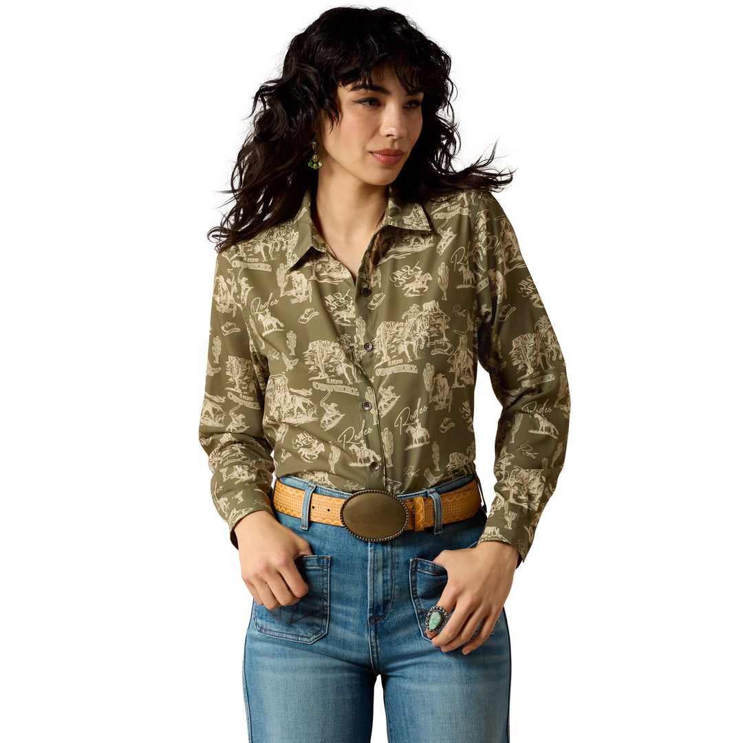 Ariat Womens Moss Green Homestyle Shirt
