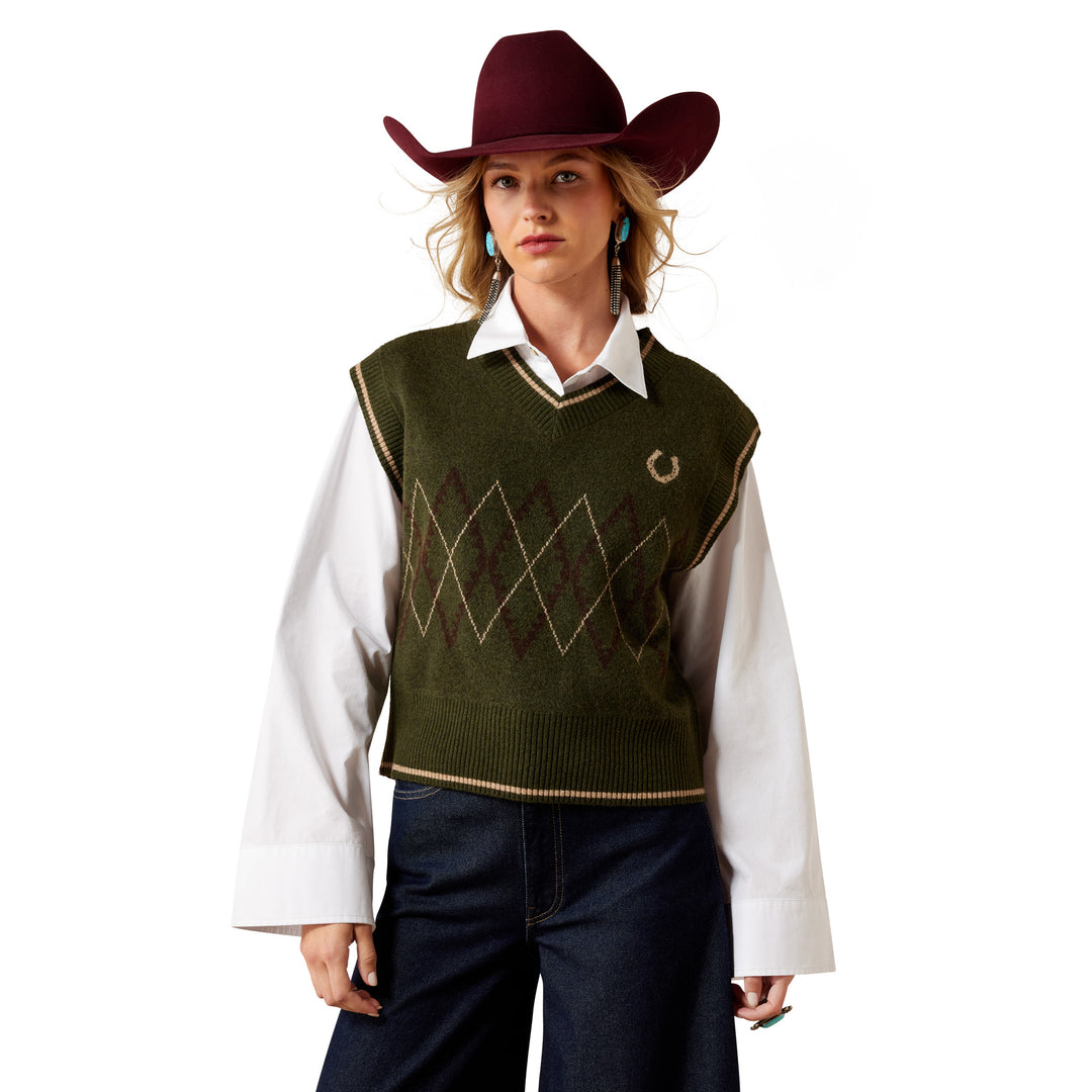 Ariat Womens Green Wichita Sweater Vest