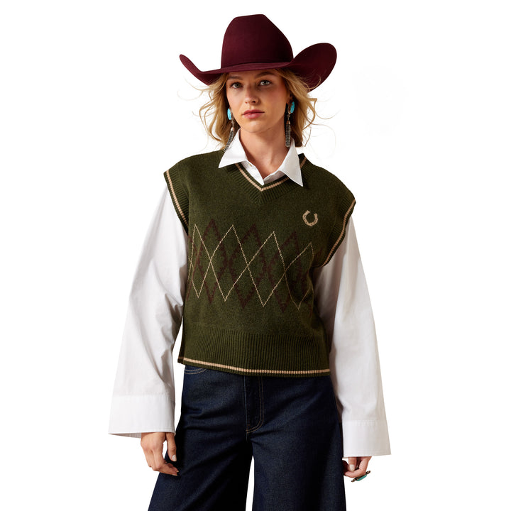 Ariat Womens Green Wichita Sweater Vest