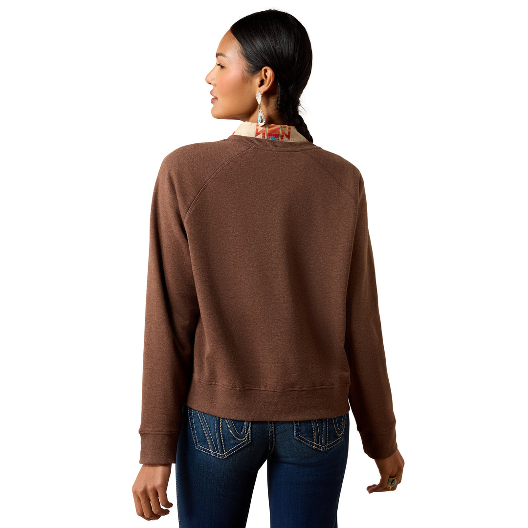 Ariat Womens Brown Logo Essential Crew Sweatshirt