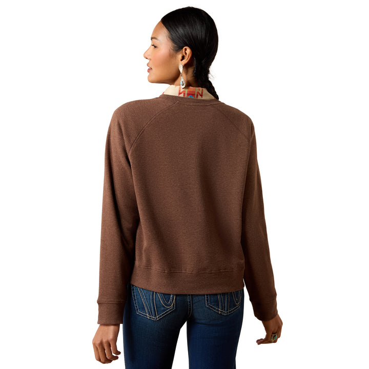 Ariat Womens Brown Logo Essential Crew Sweatshirt