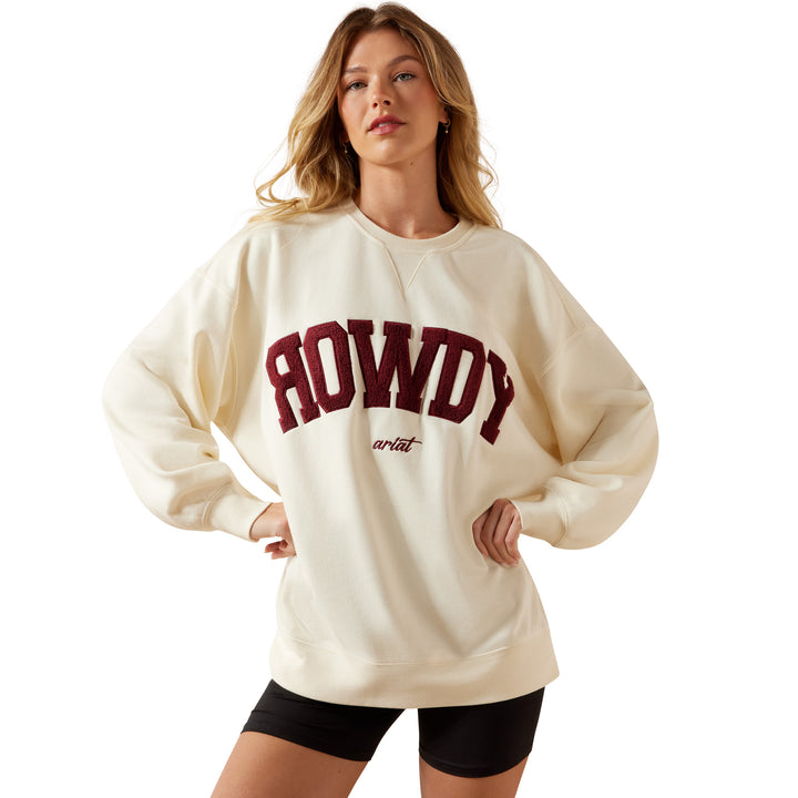 Ariat Womens Maroon Collegiate Oversize Sweatshirt