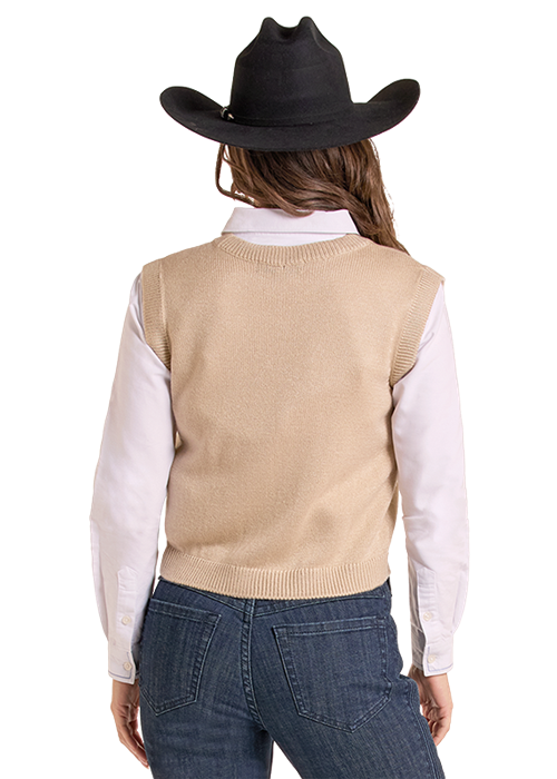 Panhandle Womens Embroidered Horseshoe Sweater Vest