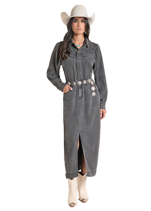 Panhandle Mens Black Denim Long Dress