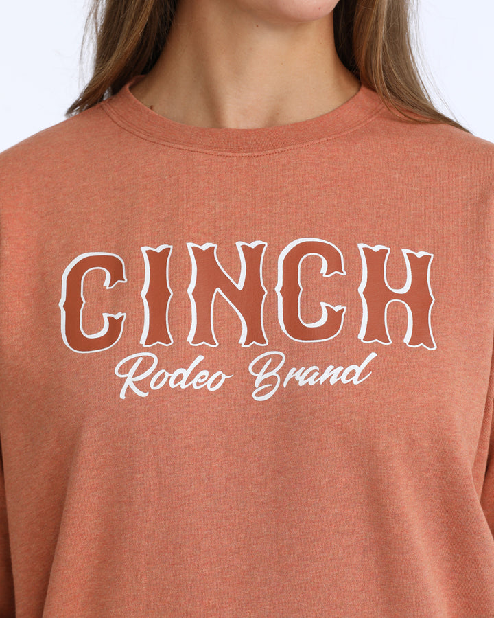 Cinch Womens Orange Logo Sweatshirt