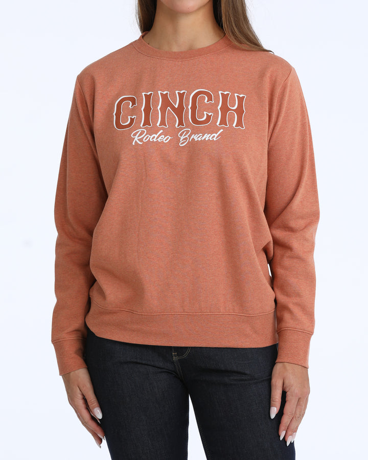 Cinch Womens Orange Logo Sweatshirt