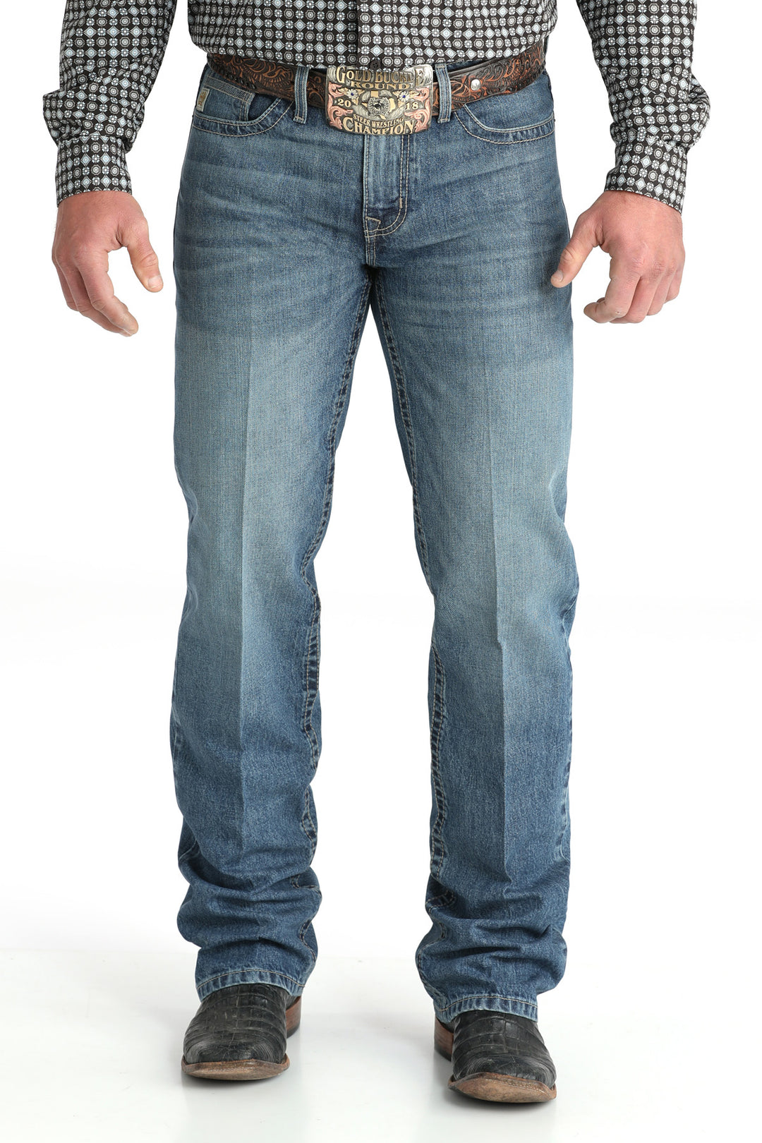 Cinch Mena Medium Stone Grant Relaxed Fit Jeans