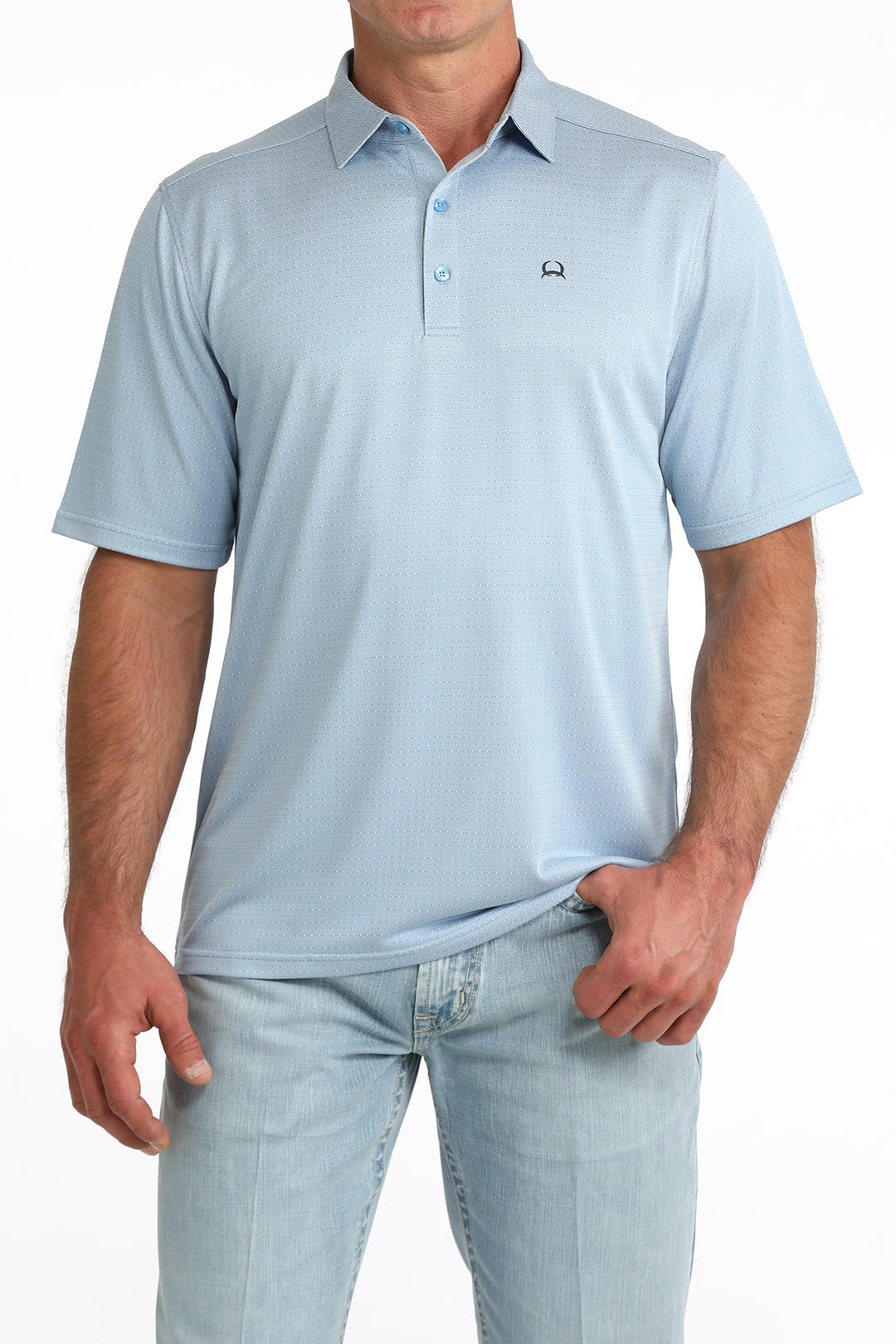 Cinch Mens Light Blue Arenaflex Polo