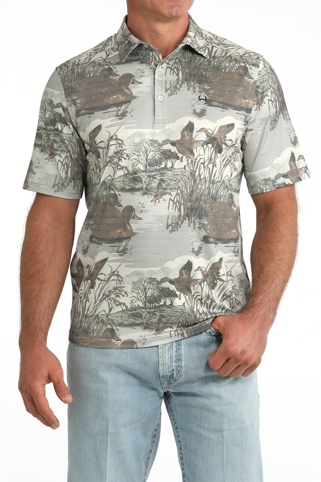 Cinch Mens Printed Arenaflex Polo