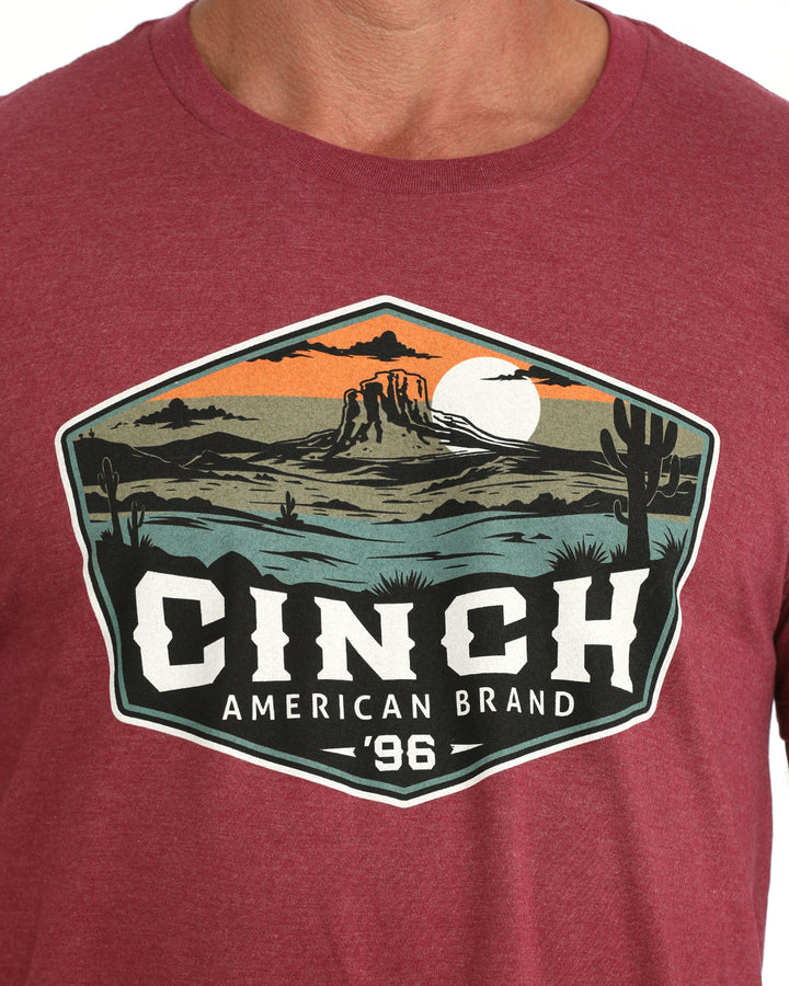 Cinch Mens Burgundy Grphic Tee