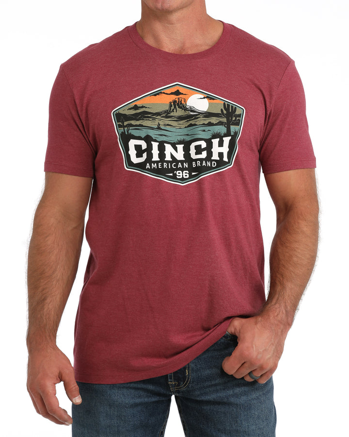 Cinch Mens Burgundy Grphic Tee