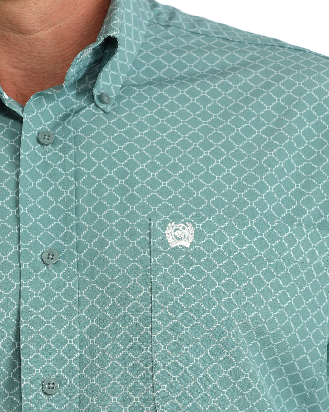 Cinch Mens Teal Print Arenaflex Long Sleeve Shirt