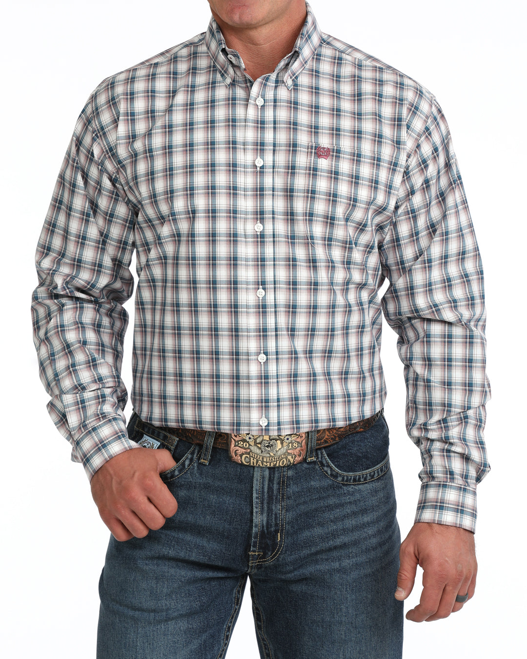Cinch Mens Plaid Long Sleeve Shirt