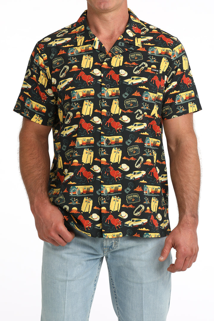 Cinch Mens Black Camp Shirt