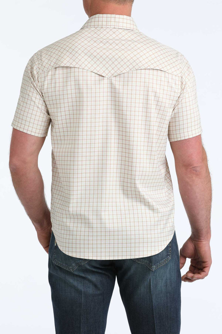 Cinch Mens White Camp Short Sleeve Shirt