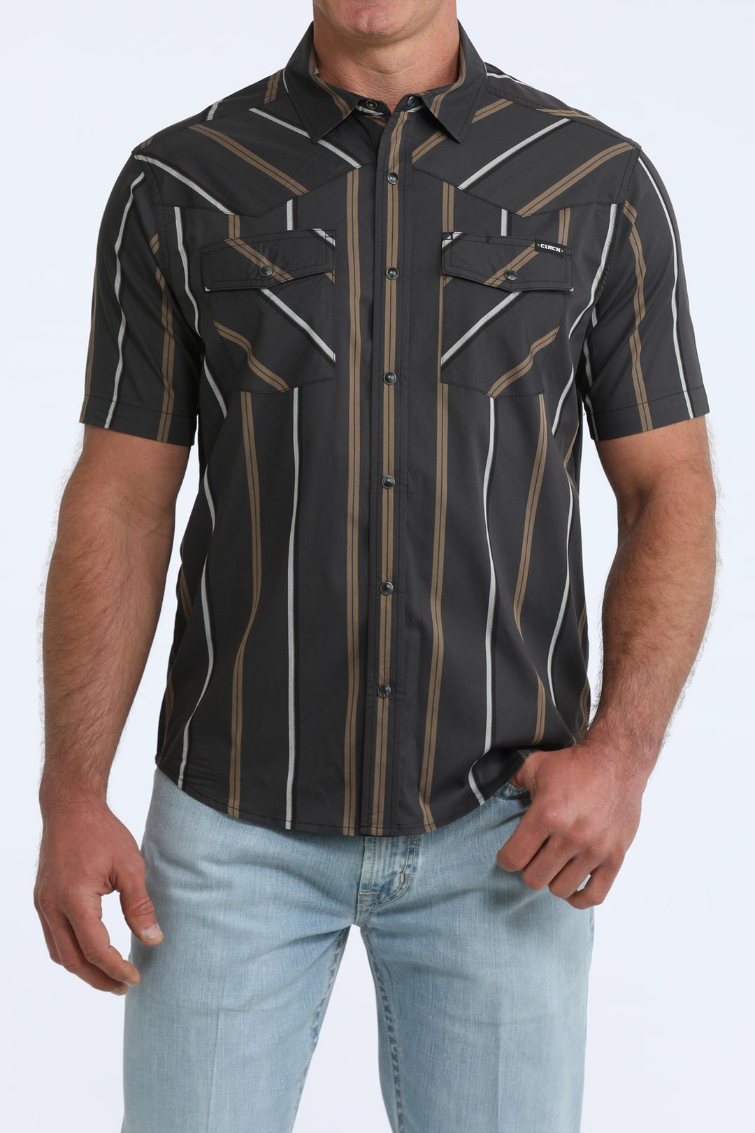 Cinch Mens Black Camp Modern Fit Shirt