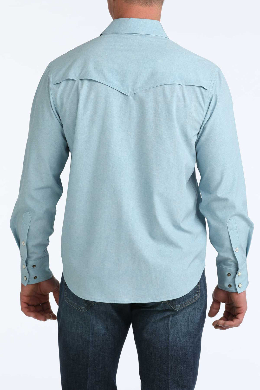 Cinch Mens Light Blue Camp Long Sleeve Shirt