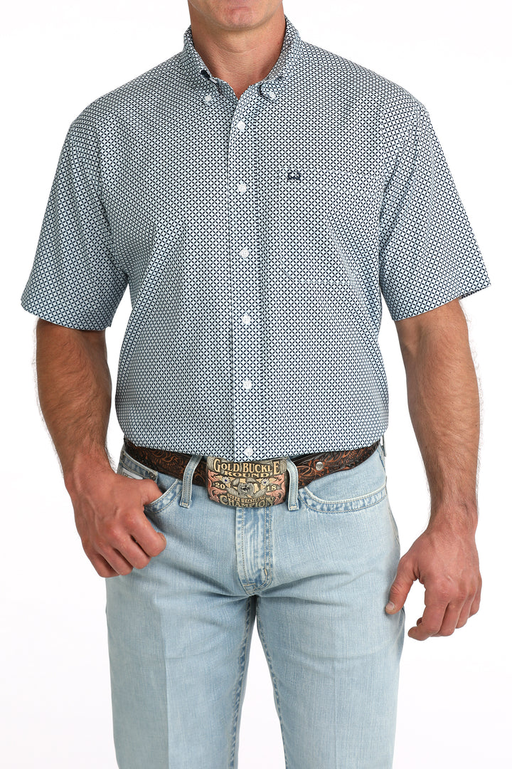 Cinch Mens Light Blue ArenaFlex Short Sleeve Shirt