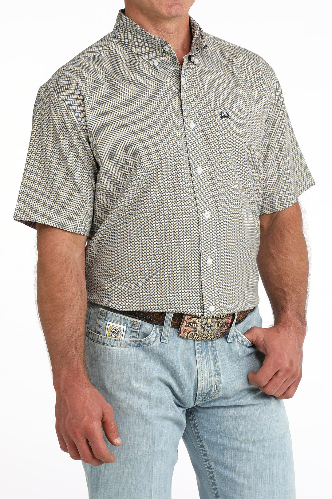 Cinch Mens White Arenaflex Short Sleeve Shirt