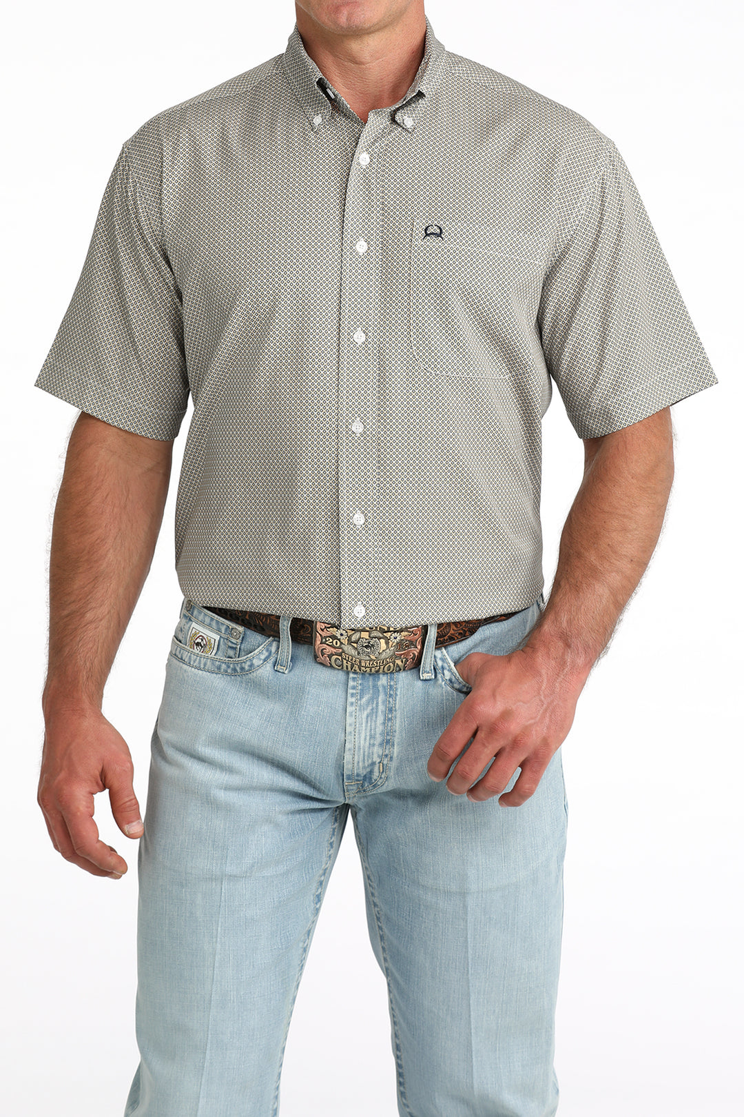 Cinch Mens White Arenaflex Short Sleeve Shirt