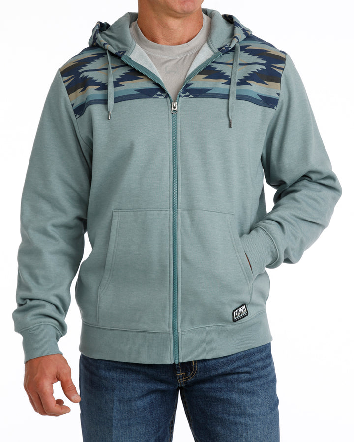 Cinch Mens Full Zip Blue Hoodie