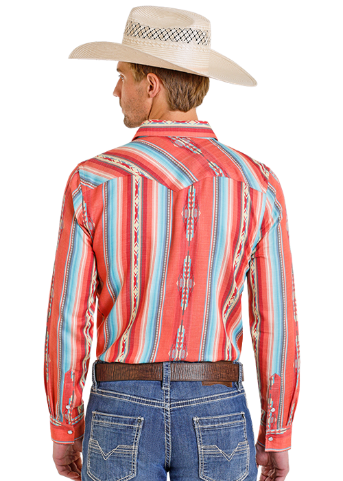 Panhandle Mens Western Print Long Sleeve Shirt
