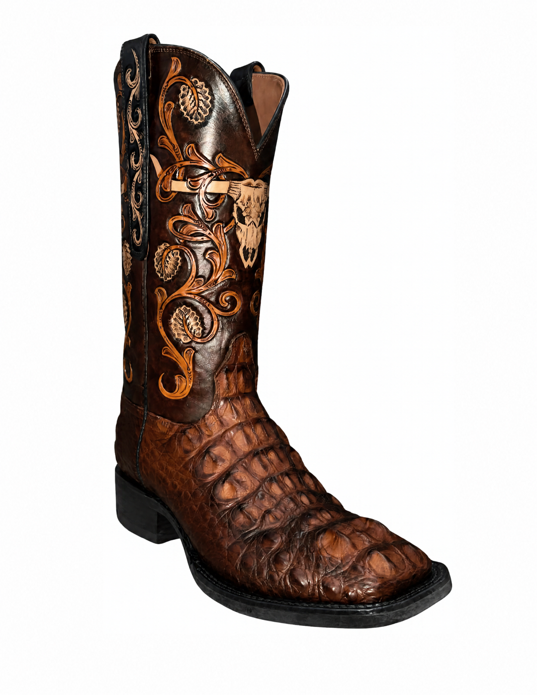 Pre-Order Black Jack Mens Barnwood Hand Tooled Alligator