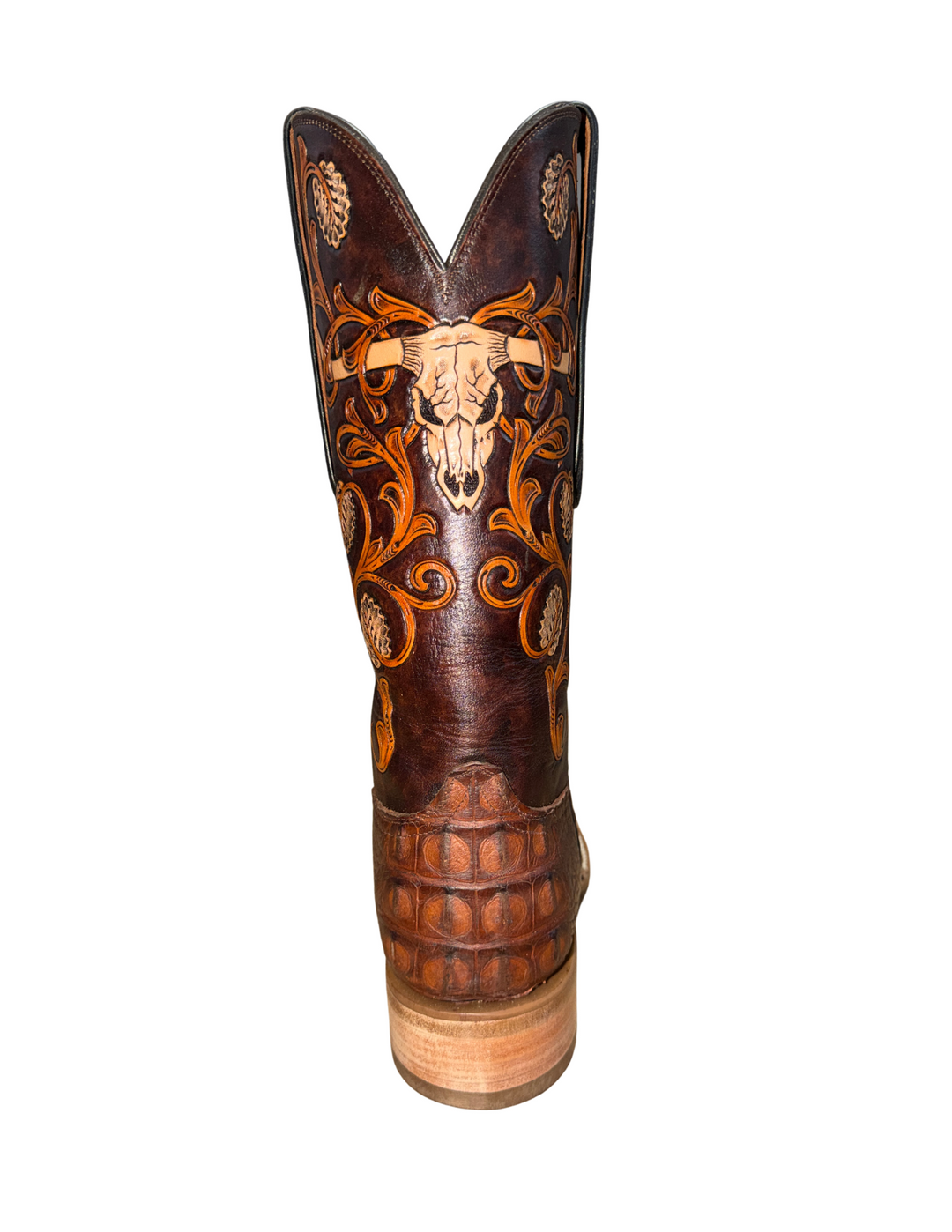 Pre-Order Black Jack Mens Barnwood Hand Tooled Alligator